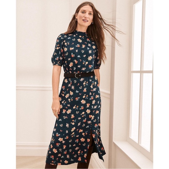 Ann Taylor Dresses & Skirts - Blouson Garen‎ Rose Floral Green Teal Blue Dress Ann Taylor NWT